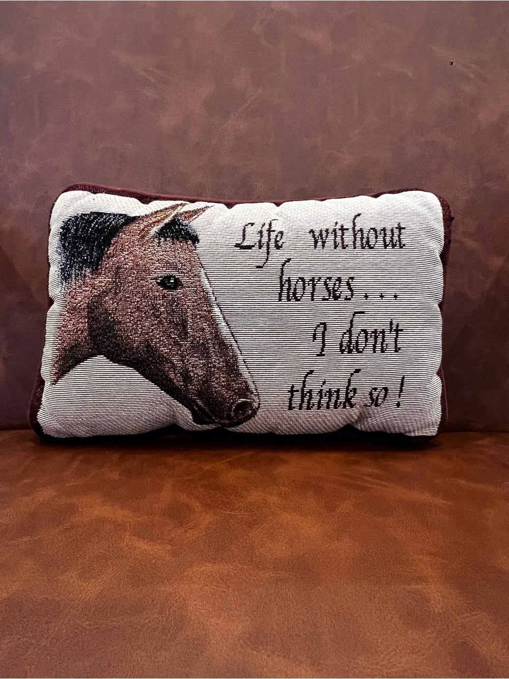 Horse Tapestry Throw Pillow 11x7
